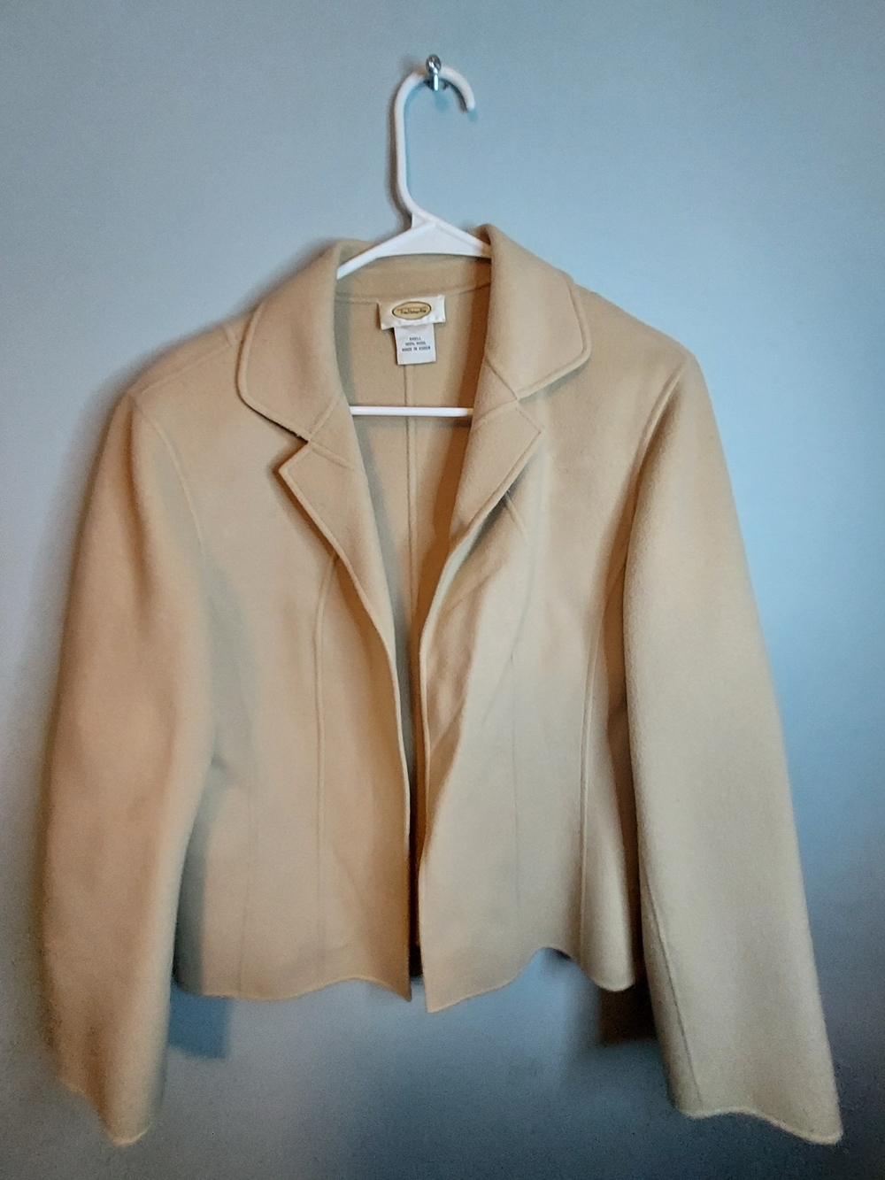 Talbots Cream Tailored Wool-Blend Blazer
